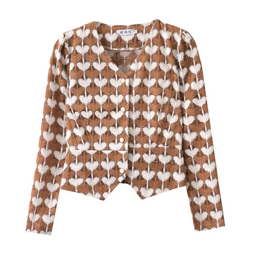 KQL 403H7928洋气上衣小香风短款修身针织开衫 商品图4