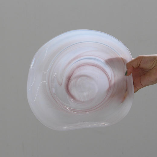 碧轩ins不规则渐变纹玻璃盘水果盘沙拉盘西餐盘居家酒店装饰冷盘 商品图0