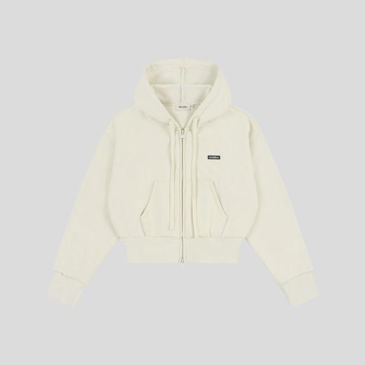 GOODBAI logo织唛连帽抽绳收腰拉链长袖卫衣 商品图1