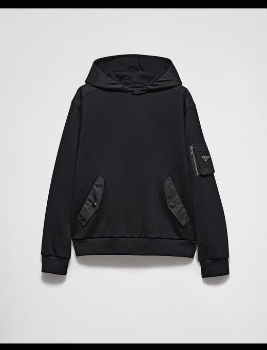 P.R.D 尼龙拼接 廓形宽松 连帽卫衣外套 WY921 商品图2