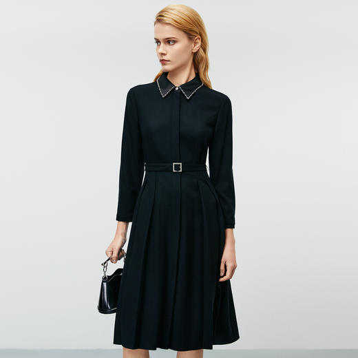 EITIE爱特爱冬季新款气质修身通勤显瘦百搭毛呢连衣裙8007704 商品图1