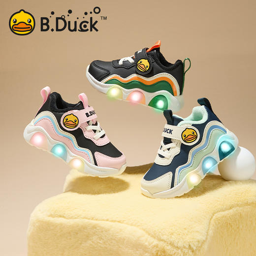 B.Duck小黄鸭童鞋冬季儿童运动鞋22-30 B5586857 商品图0