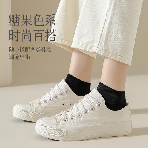 原价33.8 限时折扣16.9元【体慕】白色袜子女款秋冬季纯棉短袜全棉无骨防臭袜抗菌透气棉袜女士船袜 商品图4
