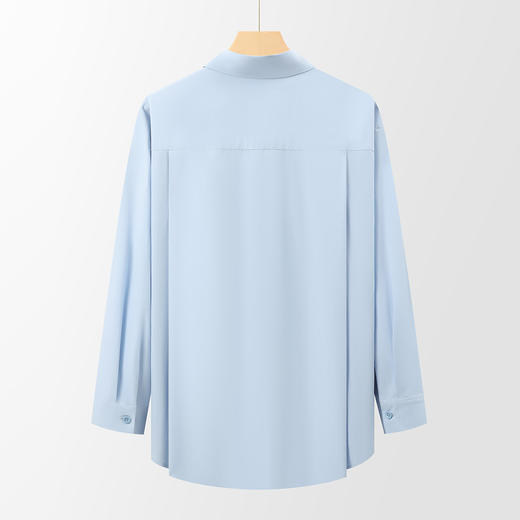 【100棉】罗蒙女士春秋长袖衬衫清新纯色舒适百搭商务通勤面试职场女衬衣 商品图3