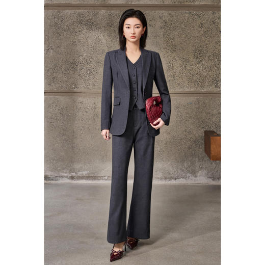 米思阳2026春季新款知性通勤风OL高级灰百搭短款马甲外套女4846 商品图4