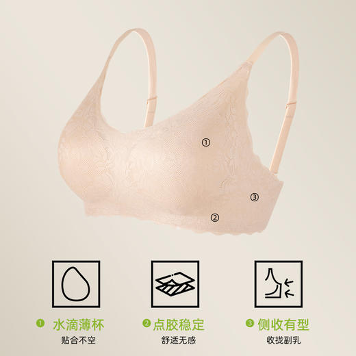 【宽肩带/细肩带】【商场同款】熳洁儿 空气蕾丝无痕内衣百搭文胸ABC通杯23701527/23701528 商品图1