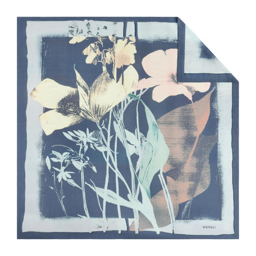 万事利“空谷香”128厘米双面印花丝羊毛围巾 商品图3