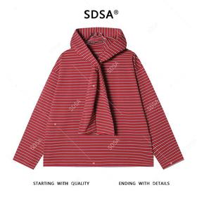 SDSA男士秋冬新款痞帅男装美式简约条纹连帽卫衣百搭潮流套头上衣