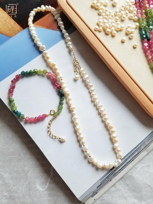 彩虹碧玺巴洛克珍珠多用长链 商品图3