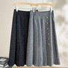 「自」全新升级【铂金会员330/天猫439/差价109】(94406)洛诗琳雷系灰色百褶裙2025秋季新款通勤百搭显瘦A字半身裙 商品缩略图3