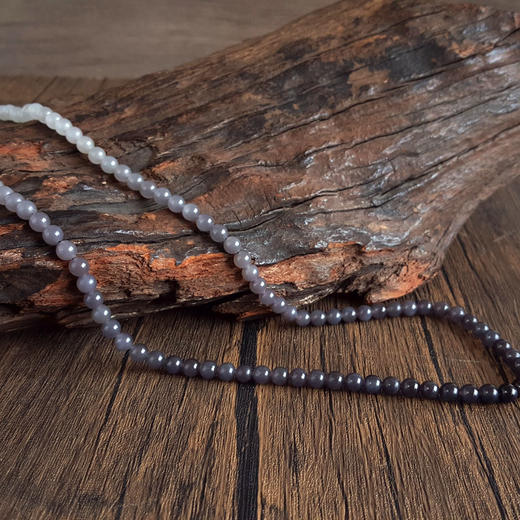 【天然正品】天然细腻油润度佳烟紫渐变约6.1MM和田玉手串项链两用款链长：35.5CM女士260925NJM66现售价：980特价！ 商品图5