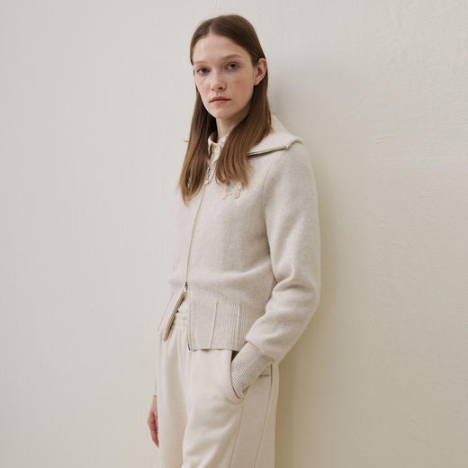 谜底针织开衫长袖2025冬季新品时髦显瘦双开拉链毛衣女254MZ1912 商品图1