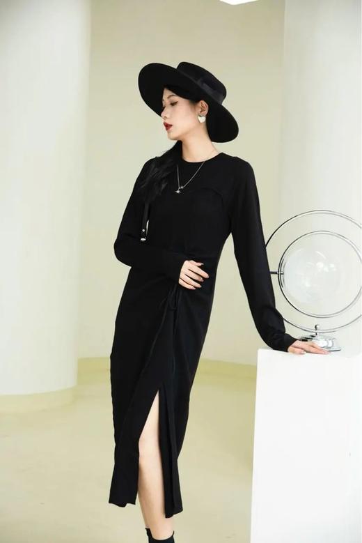 G07697#绵羊毛针织抽绳连衣裙 商品图4