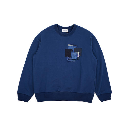 KUON Boro Sweatshirt 古布刺子拼接蓝染圆领卫衣 商品图0