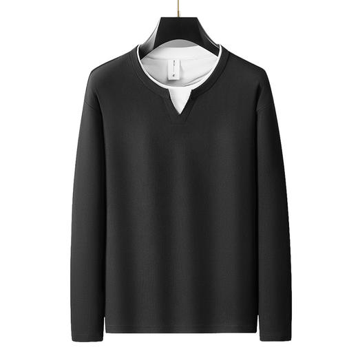 【DKP】大依优型大码男装秋季圆领卫衣时尚休闲商务假两件棉质长袖卫衣 商品图4