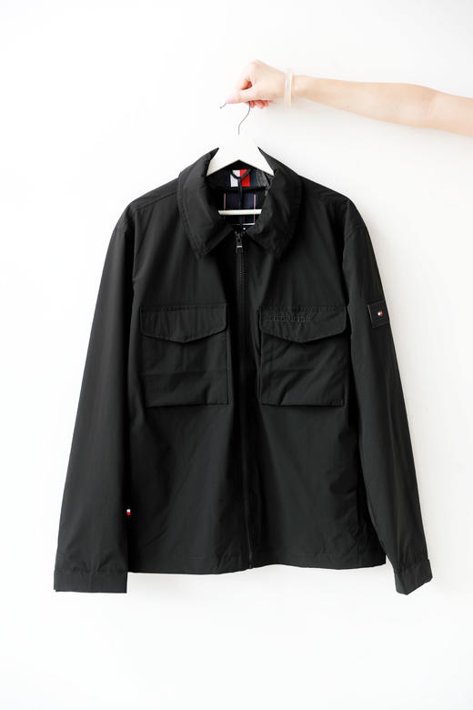 工装风机车夹克，胸口小标+臂膀大徽标。翻领拉链闭合外套C100958 商品图4