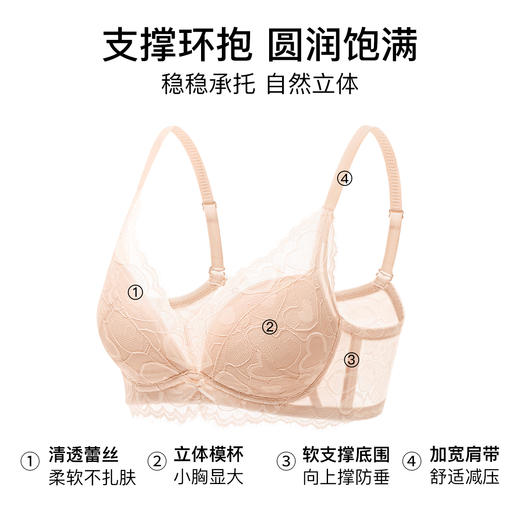 【298选3】A2-💟【A-B杯】【大U美背小性感舒适内衣】细肩带内衣女小胸聚拢夏季薄款三角杯文胸  亭亭秀雅/夏日来信 商品图1