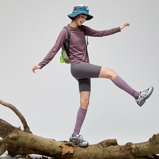 Leorrey乐拉撞色哈苏线宽松吸湿速干柔软秋季户外运动长袖CX3354 商品图3