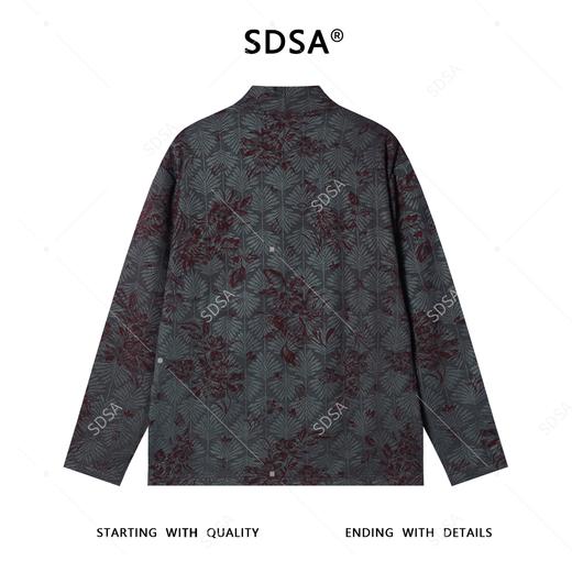 T4864SDSA秋冬新款痞帅男装国风撞色植物花卉提花半高领长袖T恤百搭潮 商品图5