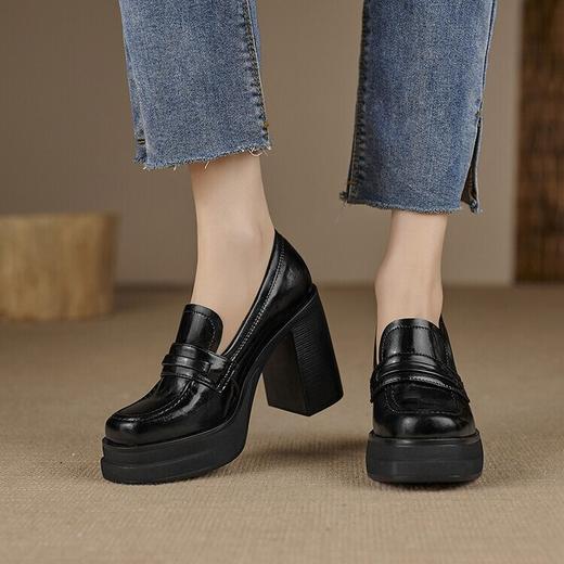 【预售5天】粗跟高跟鞋，复古10cm小个子增高单鞋MQE&G85-1 商品图2