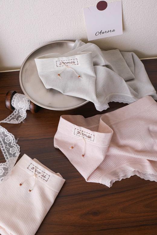 女士无缝裸感内裤蕾丝花边可爱少女三角裤8811 商品图2