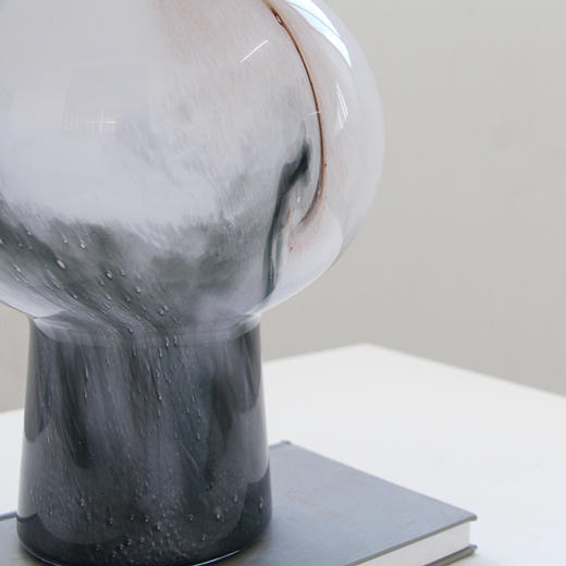 新中式石纹玻璃花器黑白水墨晕染侘寂风水培客厅餐桌装饰品摆件 商品图4