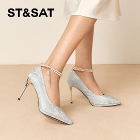 星期六珍珠链条优雅细高跟SSD3111487