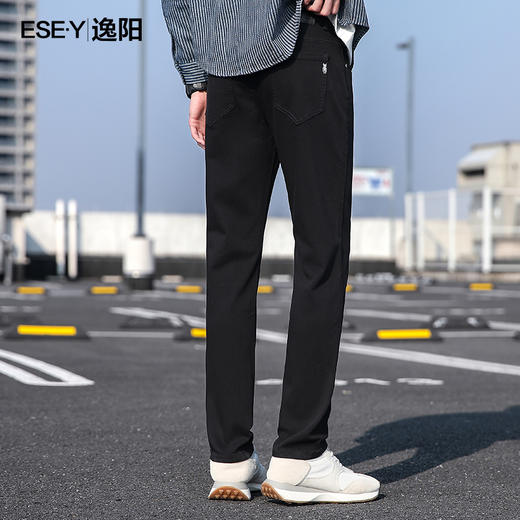 【不易褪色-小黑裤】逸阳秋季男士韩版潮牌弹力修身小脚裤百搭休闲牛仔裤1367 商品图2