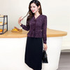 V领蕾丝拼接假两件连衣裙，气质优雅中年妈妈裙子QYM-YJ25B270 商品缩略图2