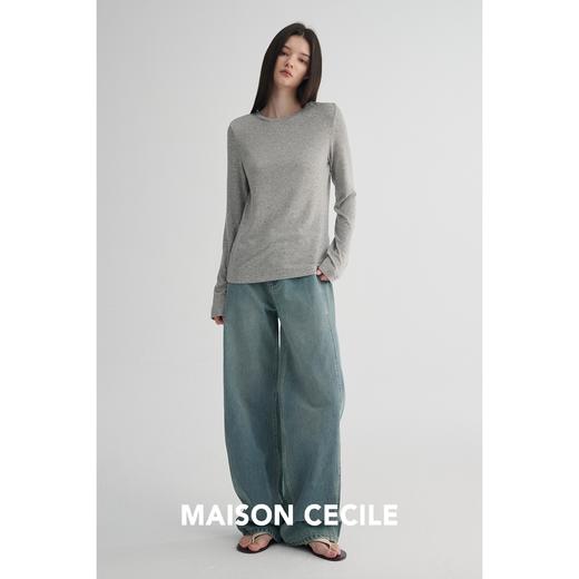 MAISON CECILE 三色/天丝羊毛细腻柔软百搭纯色圆领长袖打底衫 商品图2