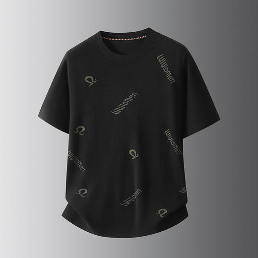 【DDS】大依优型大码男装秋季圆领短袖打底衫时尚休闲商务提花针织衫短袖 商品图1