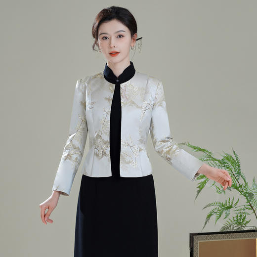 【山梅】改良新中式国风，圆领旗袍搭配上衣短外套XGT-T25099 商品图1