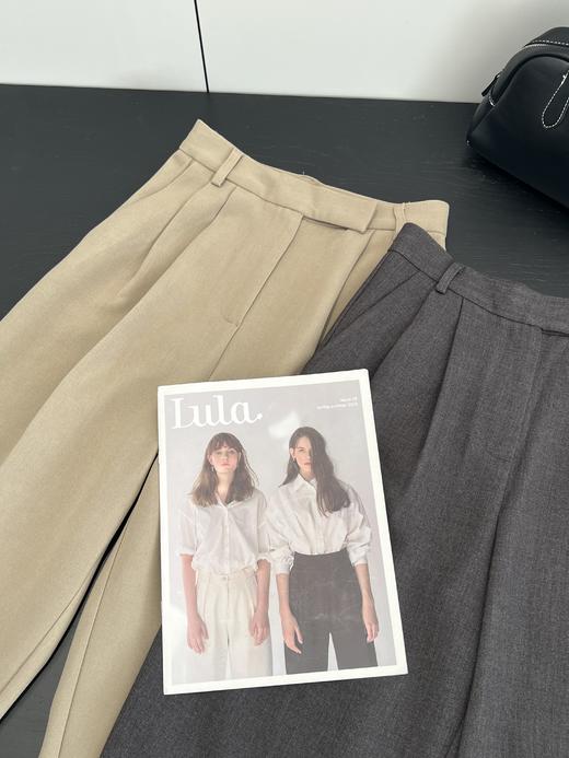 会员福利【高克重+遮胯显腿直】拉夏贝尔/La Chapelle高腰精仿直筒西裤休闲阔腿裤简约宽松垂感通勤长裤 商品图6