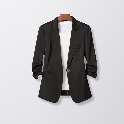 罗蒙女士春秋七分袖西服外套简约百搭纯色一粒扣商务日常单西女 商品图1