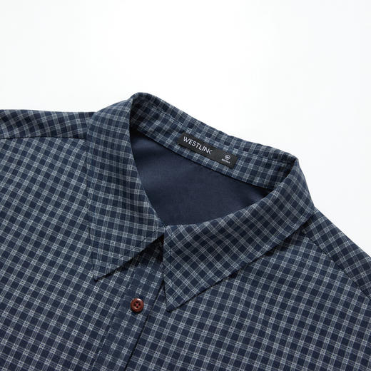 西遇复古蓝色格纹衬衫女秋季新款收腰荷叶边设计感衬衣外套V3655263 商品图5