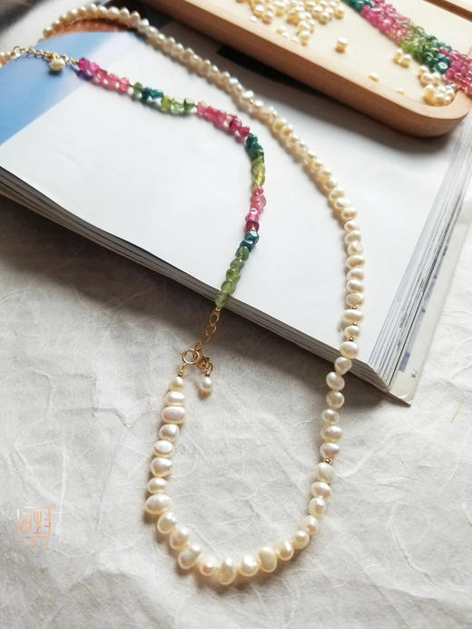 彩虹碧玺巴洛克珍珠多用长链 商品图2