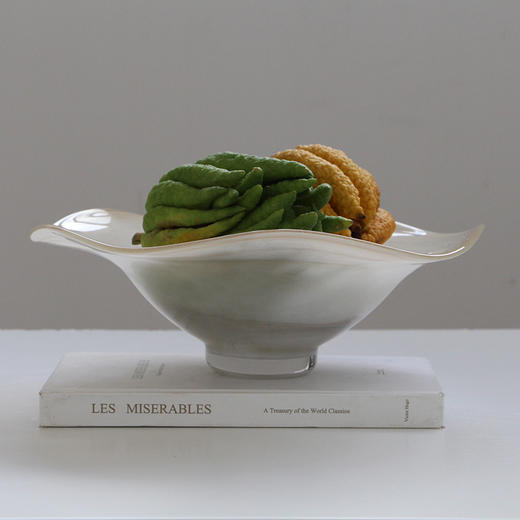 碧轩ins不规则渐变纹玻璃盘水果盘沙拉盘西餐盘居家酒店装饰冷盘 商品图2