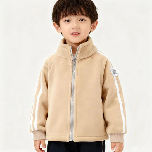 专一儿童奥粒绒外套男女中大童宝宝秋冬季加绒加厚保暖上衣外穿90-160 商品图1