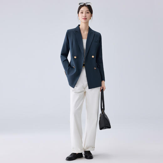 罗蒙女士春秋长袖西服舒适休闲百搭简约职场商务气质单西外套女 商品图2