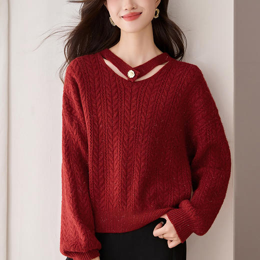 高级感气质宽松减龄上衣，设计感小众漂亮打底衫CC-208-1527 商品图1