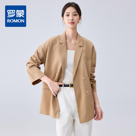 罗蒙女士春秋西服宽松舒适百搭商务通勤西装日常休闲简约大方西服外套女 商品图0