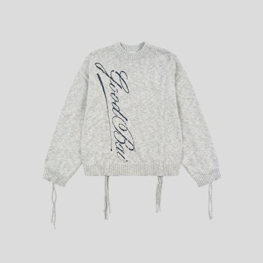 GOODBAI 斜体logo印花多色圆领抽绳oversize针织衫 商品图2