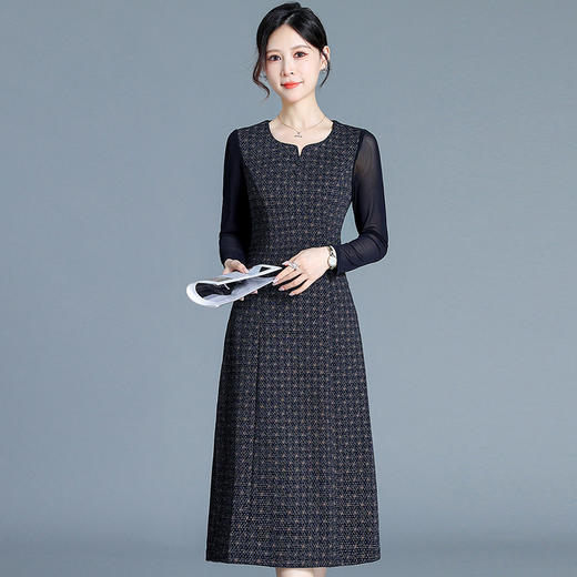 QYM H3395-Y时尚气质两件套裙风衣外套+内搭中长款连衣裙 商品图1