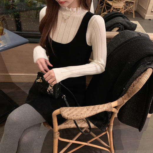 福利 金蘑菇菇 乖乖甜复古假两件内搭裙 外穿内搭都可 弹力超大 商品图1