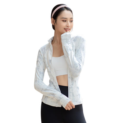 美愫瑜伽服外套长袖运动上衣时尚休闲开衫外贸女装修身运动健身服 商品图4