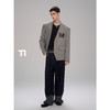 启世录TIWILLTANG“薄暮徽记”无领廓形皮标西装 商品缩略图4