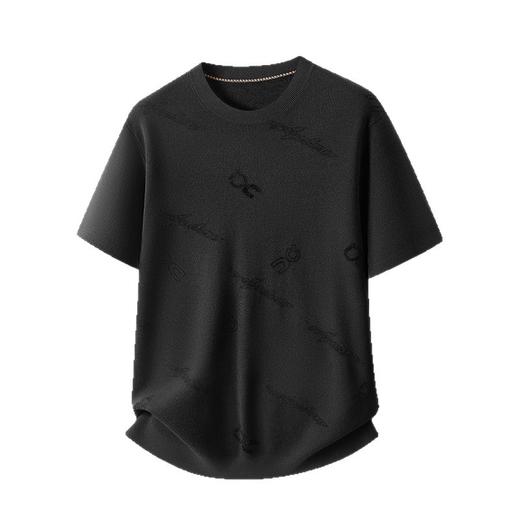 【DDS】大依优型大码男装秋季圆领提花短袖时尚休闲商务针织打底衫短袖 商品图3