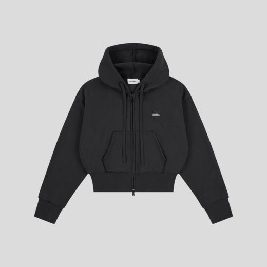 GOODBAI logo织唛连帽抽绳收腰拉链长袖卫衣 商品图3