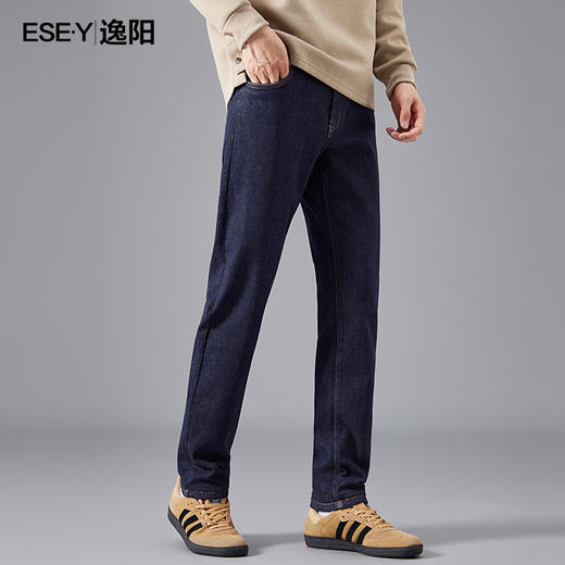 【不易褪色-小直筒】逸阳秋季男士修身显瘦蓝色牛仔裤子1299 商品图4