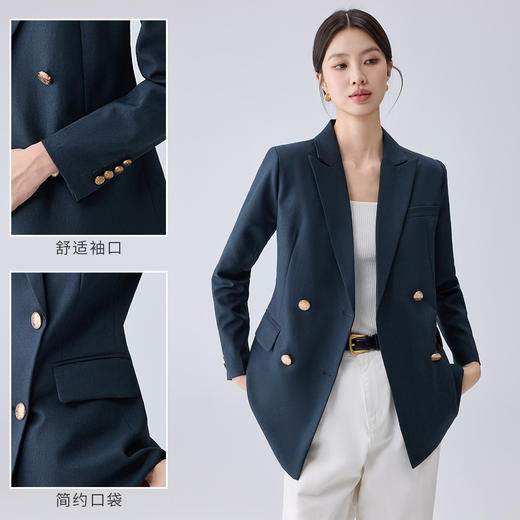 罗蒙女士春秋长袖西服舒适休闲百搭简约职场商务气质单西外套女 商品图4